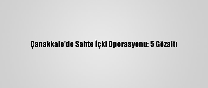 Çanakkale'de Sahte İçki Operasyonu: 5 Gözaltı