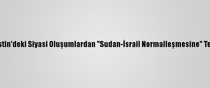 Filistin'deki Siyasi Oluşumlardan "Sudan-İsrail Normalleşmesine" Tepki