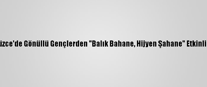 Düzce'de Gönüllü Gençlerden "Balık Bahane, Hijyen Şahane" Etkinliği