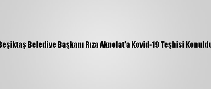 Beşiktaş Belediye Başkanı Rıza Akpolat'a Kovid-19 Teşhisi Konuldu