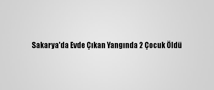 Sakarya'da Evde Çıkan Yangında 2 Çocuk Öldü