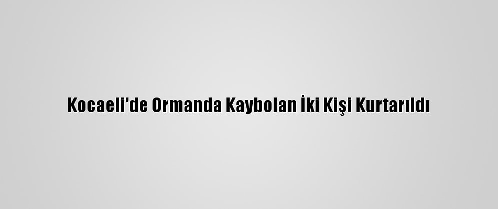 Kocaeli'de Ormanda Kaybolan İki Kişi Kurtarıldı