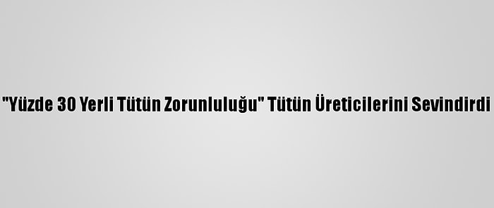 "Yüzde 30 Yerli Tütün Zorunluluğu" Tütün Üreticilerini Sevindirdi