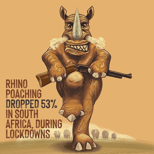 5. «Контрабанда носорогов в Южной Африке снизилась на 53% во время карантина».