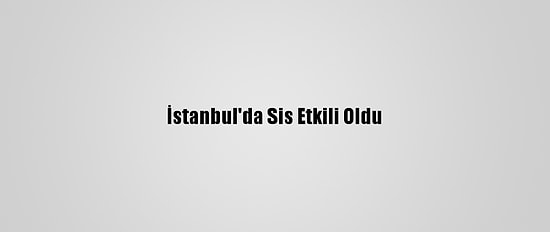 İstanbul'da Sis Etkili Oldu