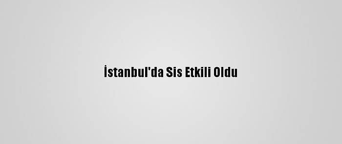 İstanbul'da Sis Etkili Oldu