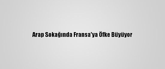 Arap Sokağında Fransa'ya Öfke Büyüyor