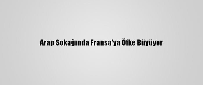 Arap Sokağında Fransa'ya Öfke Büyüyor