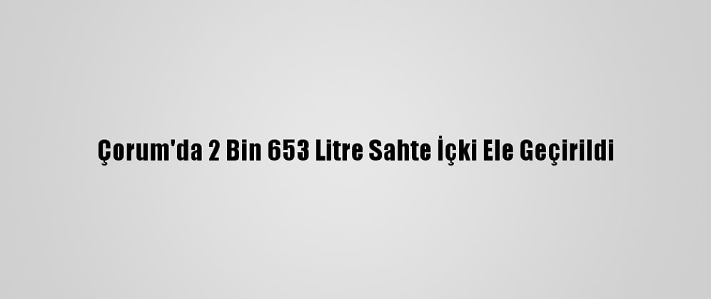 Çorum'da 2 Bin 653 Litre Sahte İçki Ele Geçirildi