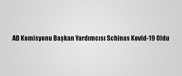 AB Komisyonu Başkan Yardımcısı Schinas Kovid-19 Oldu