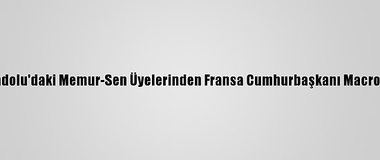 Doğu Anadolu'daki Memur-Sen Üyelerinden Fransa Cumhurbaşkanı Macron'a Tepki