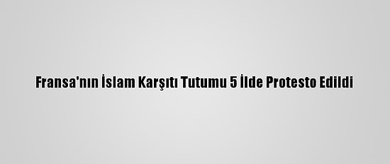 Fransa'nın İslam Karşıtı Tutumu 5 İlde Protesto Edildi