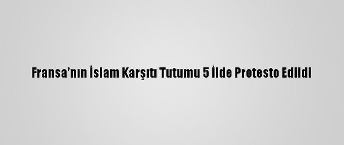 Fransa'nın İslam Karşıtı Tutumu 5 İlde Protesto Edildi