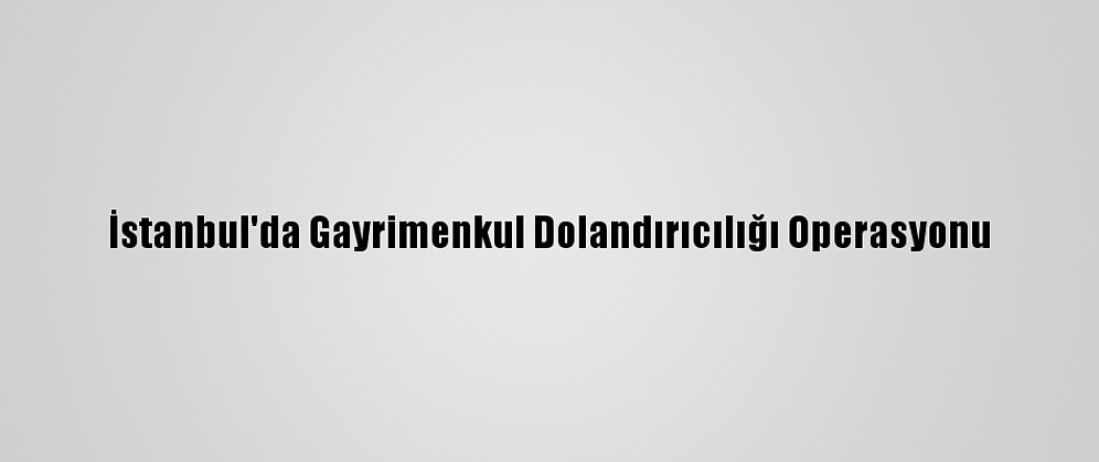 İstanbul'da Gayrimenkul Dolandırıcılığı Operasyonu