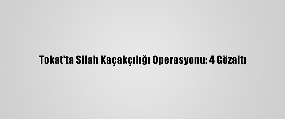 Tokat'ta Silah Kaçakçılığı Operasyonu: 4 Gözaltı