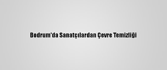 Bodrum'da Sanatçılardan Çevre Temizliği
