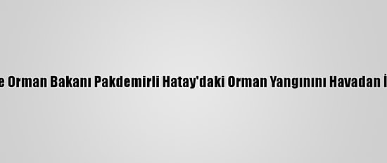 Tarım Ve Orman Bakanı Pakdemirli Hatay'daki Orman Yangınını Havadan İnceledi