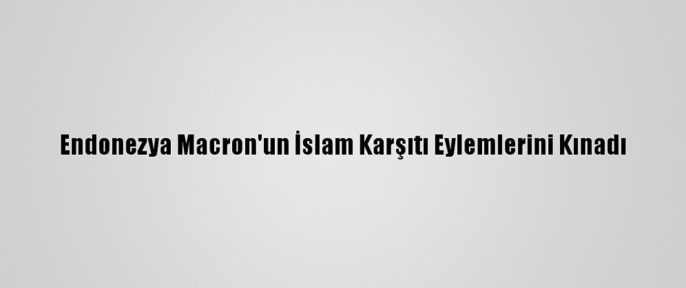 Endonezya Macron'un İslam Karşıtı Eylemlerini Kınadı