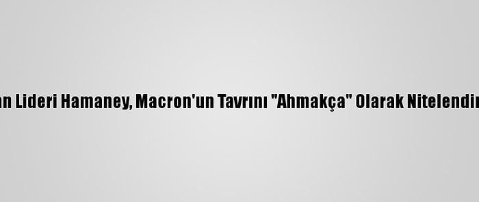 İran Lideri Hamaney, Macron'un Tavrını "Ahmakça" Olarak Nitelendirdi