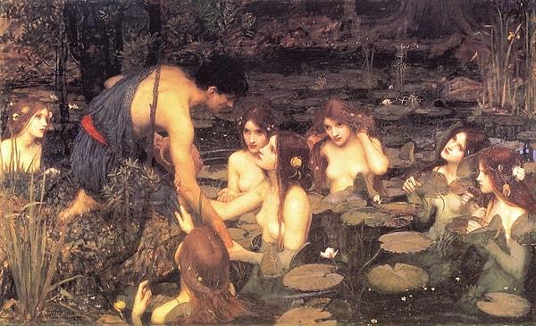 İngiliz ressam John William Waterhouse, 1896 senesinde ünlü bir Yunan miti olan Iason ve Argonotlardan esinlenir ve “Hylas ve Su Perileri” adlı bu eseri ortaya çıkarır.