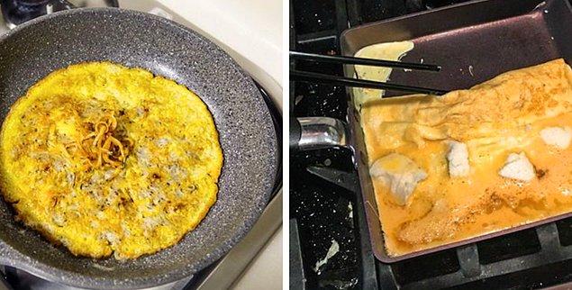4. Omletler özel dikdörtgen bir tavada pişirilir: