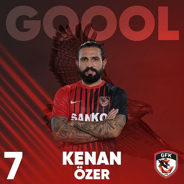 90+7. dakikada Kenan Özer'in golüyle Gaziantep FK  skoru 3-1'e getirdi.