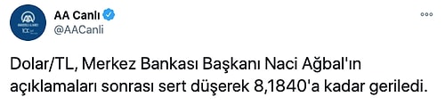 İstifayı Görmeyen Anadolu Ajansı, Dolardaki Düşüşü 'Sert' Olarak Niteledi ve Ağbal'ın Açıklamalarına Bağladı