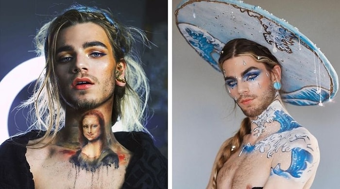 21-летний визажист использует свое лицо и тело как холст для воссоздания знаменитых картин (10 фото)