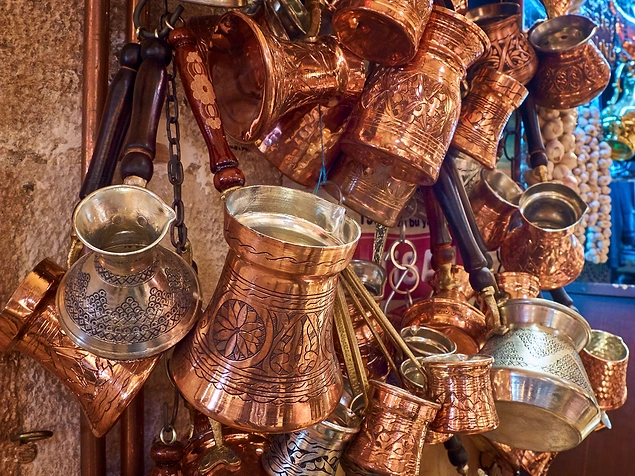 So how will you cook? Of course with a copper coffee pot.