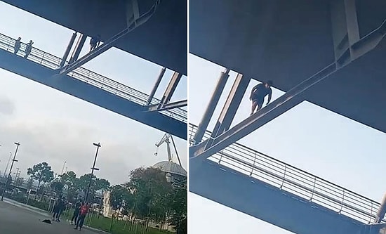 Beğeni Almak Uğruna: Tehlikeye Aldırmadan Haliç Köprüsü Kirişlerinde Yürüdü...