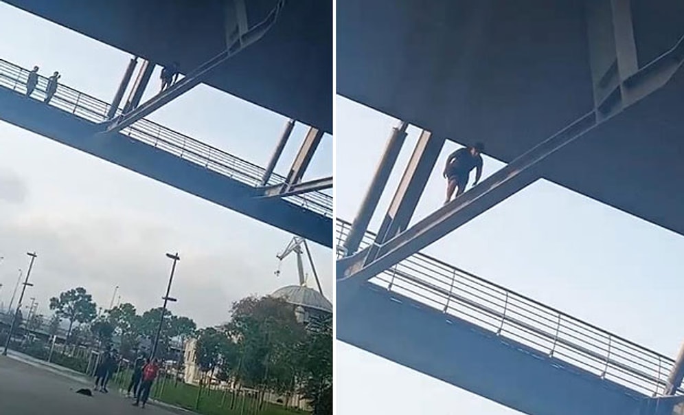 Beğeni Almak Uğruna: Tehlikeye Aldırmadan Haliç Köprüsü Kirişlerinde Yürüdü...