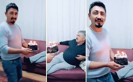 Babasının Doğum Gününü Kutlayan Genç ve O Sürpriz Karşısında Umursamaz Tavır Sergileyen Baba