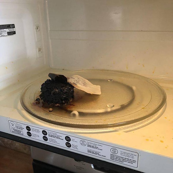 15. "Мой сын подогрел в микроволновой печи сухую лапшу. В пластиковом стаканчике. Без воды".