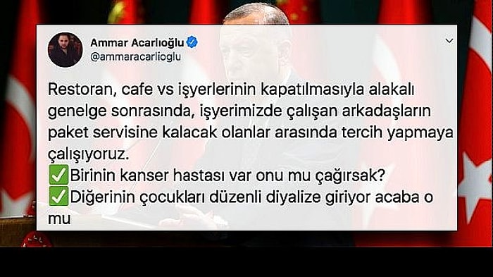 Garsonlar ve Restoran Çalışanlarının Yeni Tedbirler Sebebiyle Bir Anda İşsiz Kalmasına Tepkiler Büyüyor