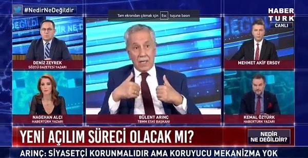 Bülent Arınç geçtiğimiz günlerde HDP Eski Eş Genel Başkanı Selahattin Demirtaş ve iş insanı Osman Kavala'yla ilgili olarak “Tahliye edilmeleri lazım.” şeklinde konuşmuştu.