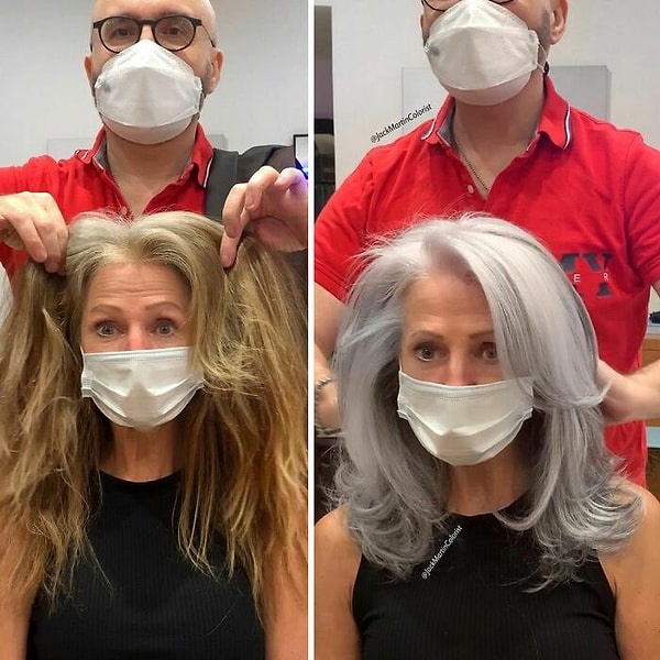 17. Посмотрите еще на несколько свежих преображений от невероятно талантливого Джека Мартина, который помог десяткам женщин наконец-то принять их натуральный цвет!