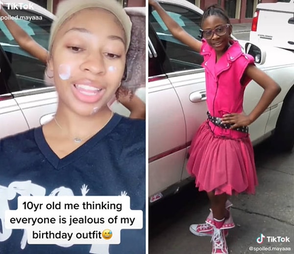 7. "Тут мне 10 лет, и все завидуют моему прикиду на день рождения (по крайней мере, я так думала)".