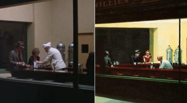 8. Herbert Ross'un 'Cennet Parası' (1981) adlı filmi ve Edward Hopper'ın 'Gece Kuşları' (1942) resmi: