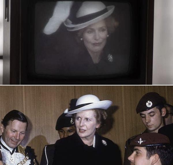 14. Başbakan Margaret Thatcher 1982 yılında Falklands Zafer Töreni'ne katılırken.