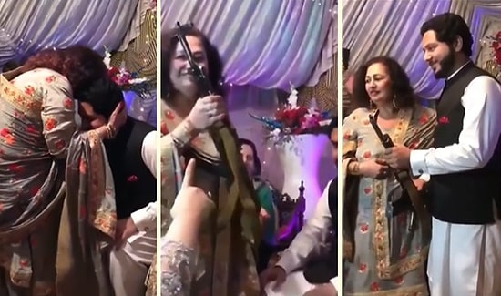 Damada Düğün Hediyesi Olarak AK-47 Keleş Veren Kadın