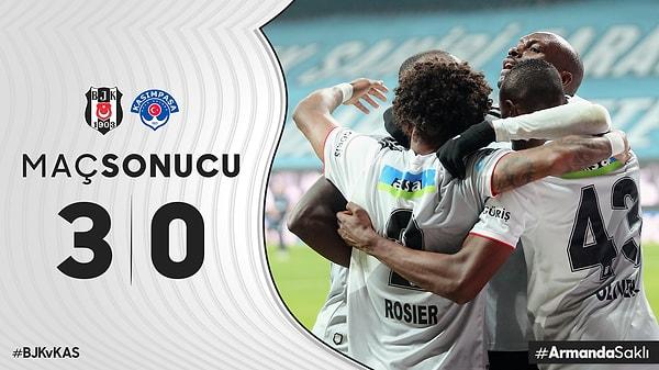 Kalan dakikalarda başka gol olmadı ve Beşiktaş, Kasımpaşa'yı 3-0 mağlup etti.