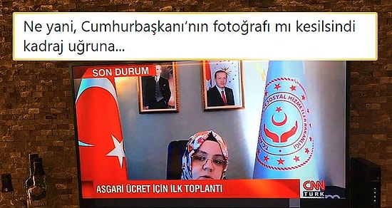 Bakan Zehra Selçuk'un, Erdoğan'ın Fotoğrafını Göstermek İçin Ayarladığı Garip Kadraj Sosyal Medyanın Gündeminde