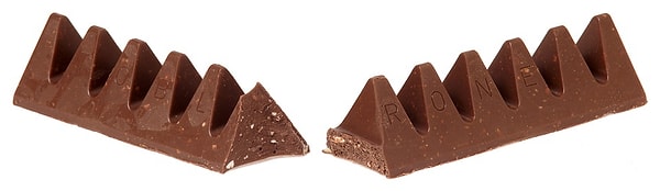 19. Треугольная форма шоколада марки Toblerone.