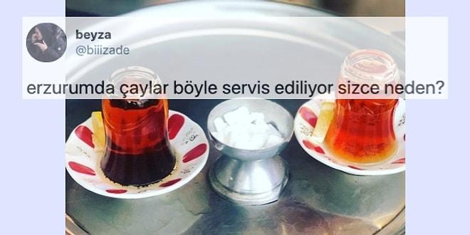 Erzurumluların Çayı Ters Bardakla Servis Etme Adeti Twitter'da Kafaları Karıştırdı
