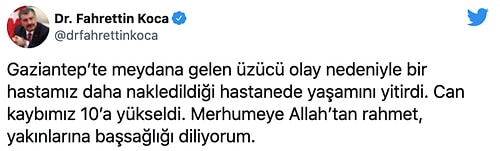 Bakan Koca Açıkladı: Gaziantep'teki Patlamada Hayatını Kaybedenlerin Sayısı 10'a Yükseldi