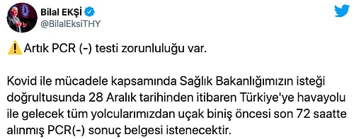 THY Yurt Dışından Gelecekler İçin Koronavirüs Testini Zorunlu Kıldı