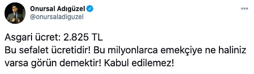 2021'de Geçerli Olacak Asgari Ücretin 2825 Lira Olarak Açıklanmasının Ardından Gelen Tepkiler