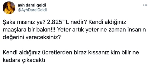 2021'de Geçerli Olacak Asgari Ücretin 2825 Lira Olarak Açıklanmasının Ardından Gelen Tepkiler