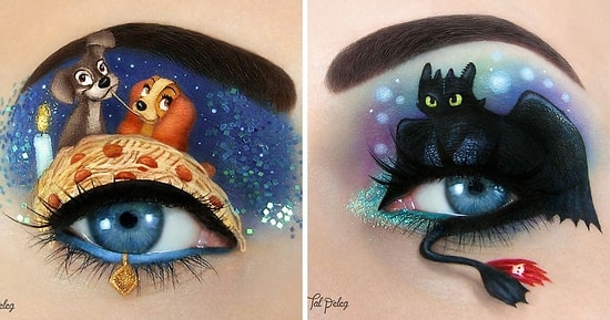 Художница создает волшебные сцены из поп-культуры, используя веки как холст (20 фото)