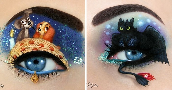Художница создает волшебные сцены из поп-культуры, используя веки как холст (20 фото)